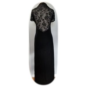 Black velvet and lace dress